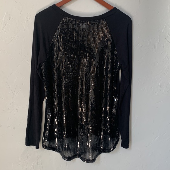 Sequin Back Black Top - Picture 2 of 5